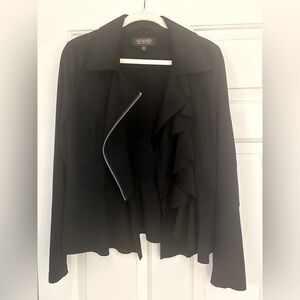 Shyanne Faux Suede Fitted Zip Front Moto Jacket
